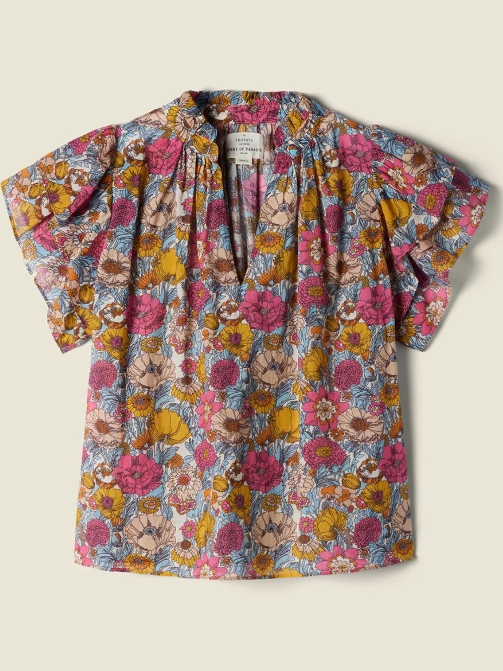 Birds of Paradise by Travota Women's Clover Blouse in Dawn Fleurettes, Medium - Picture 1 of 14